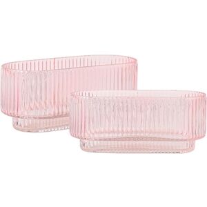 Elegant Pink Glass Vases Set